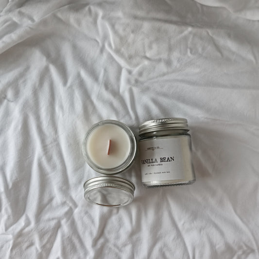 Jar Candles with Wooden Wick (set of 2)