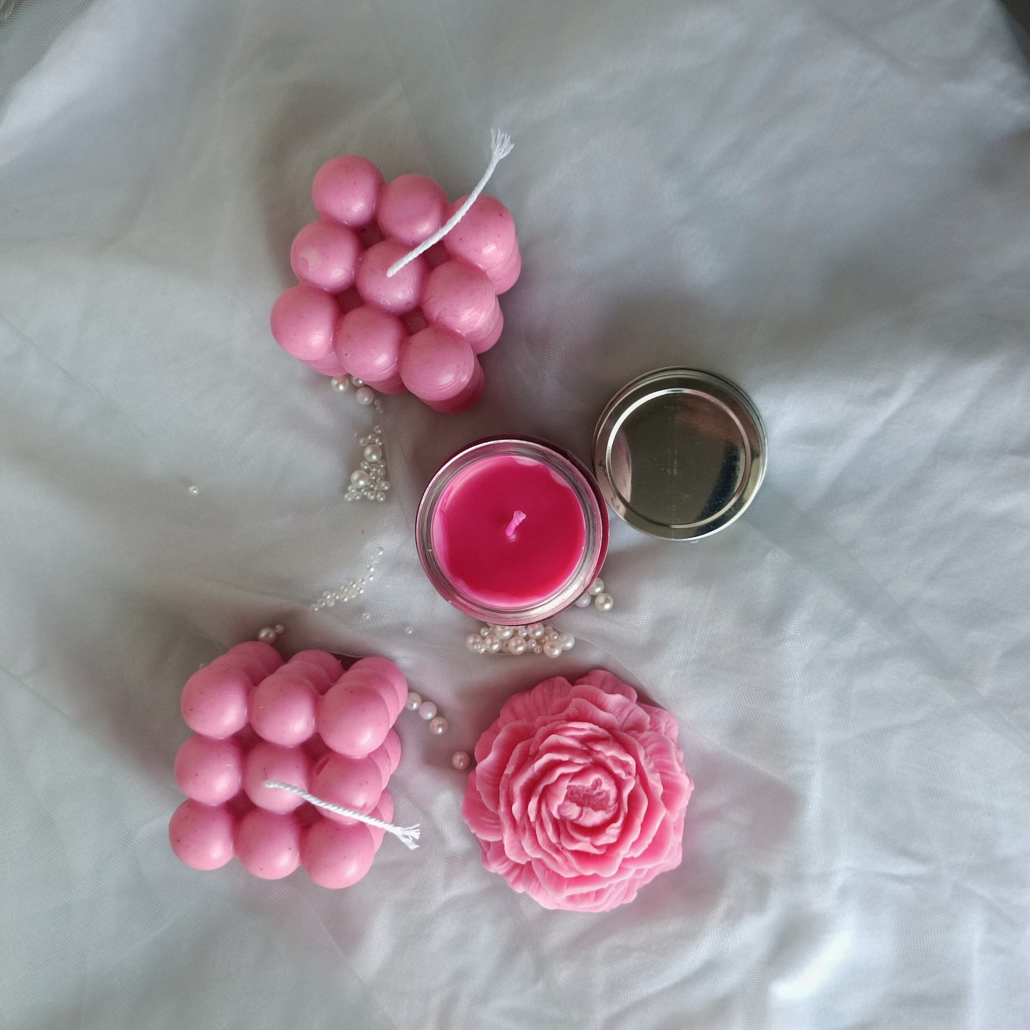 Blush Bloom Set — Set of 4 Pink Candles