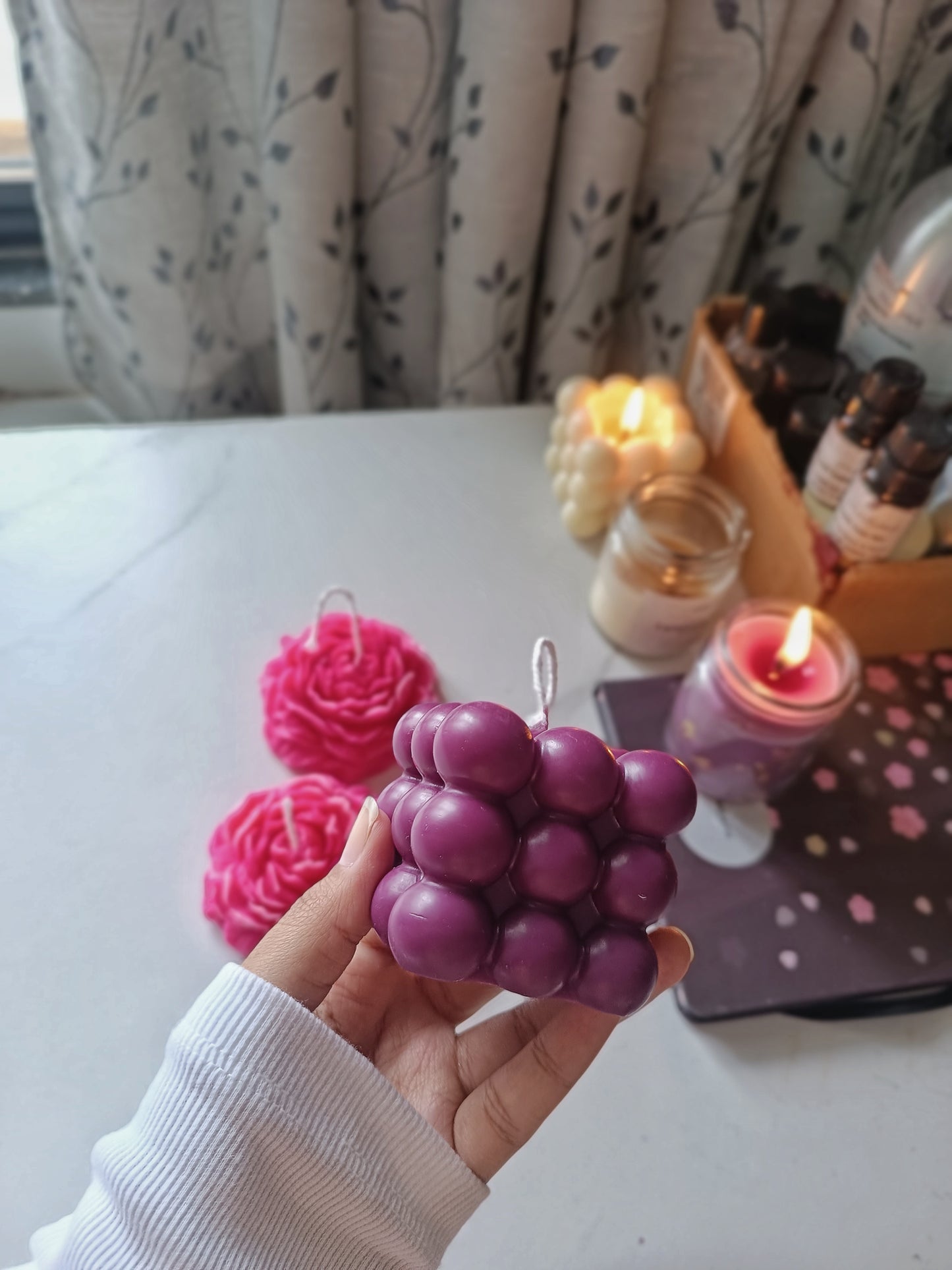 Purple Bubble Candles - 2