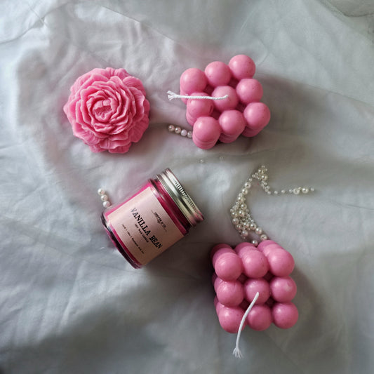 Blush Bloom Set — Set of 4 Pink Candles