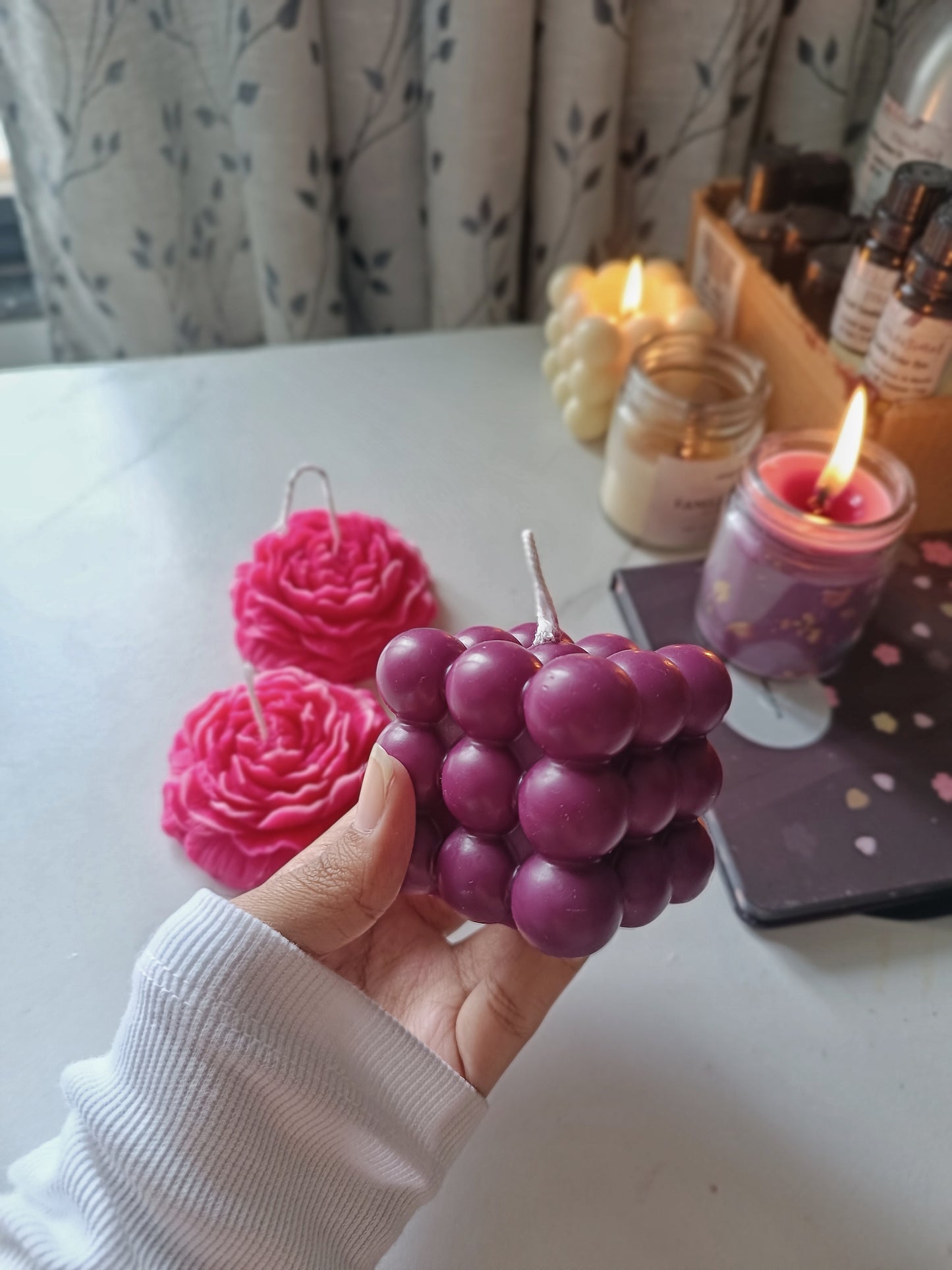 Purple Bubble Candles - 2