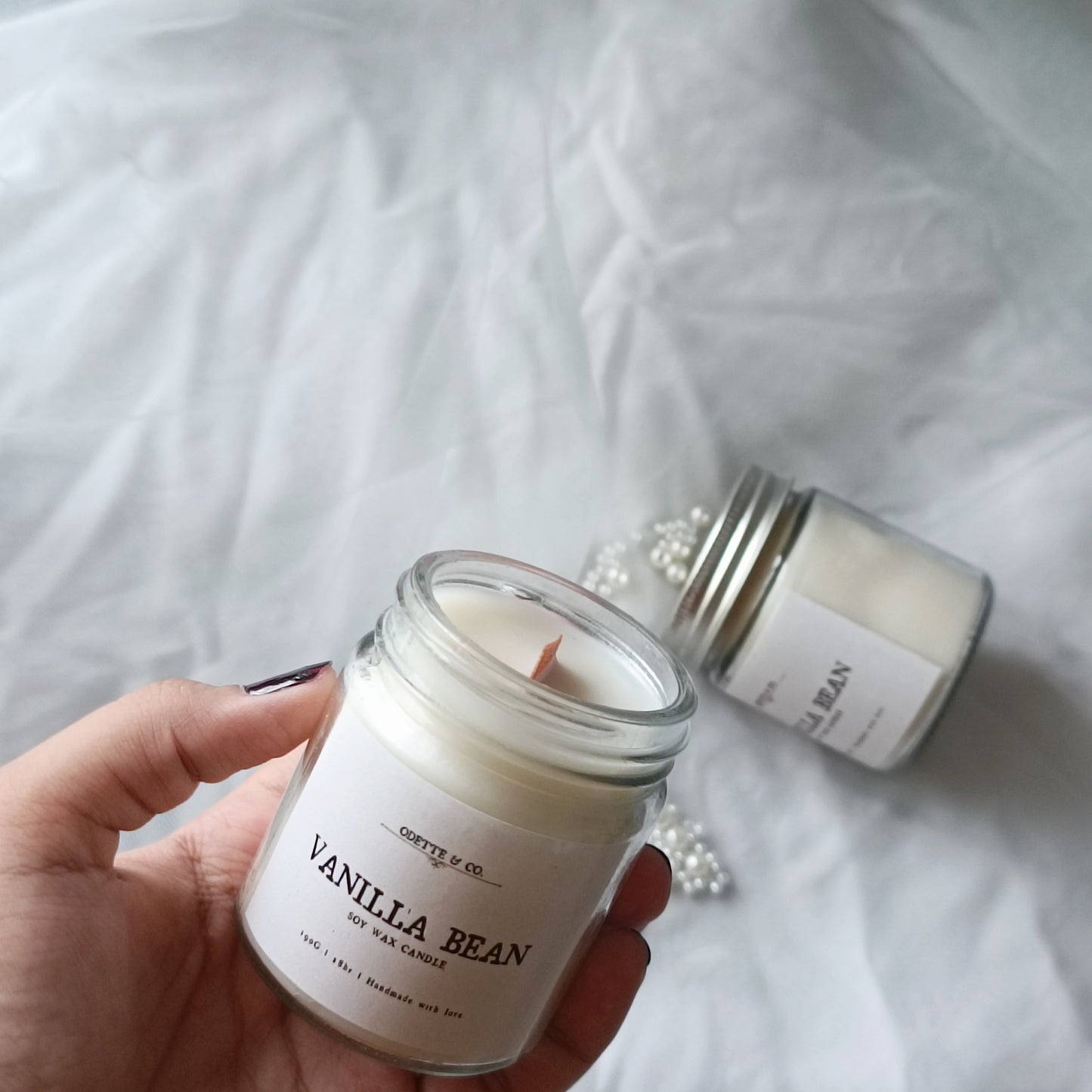 Jar Candles with Wooden Wick (set of 2)